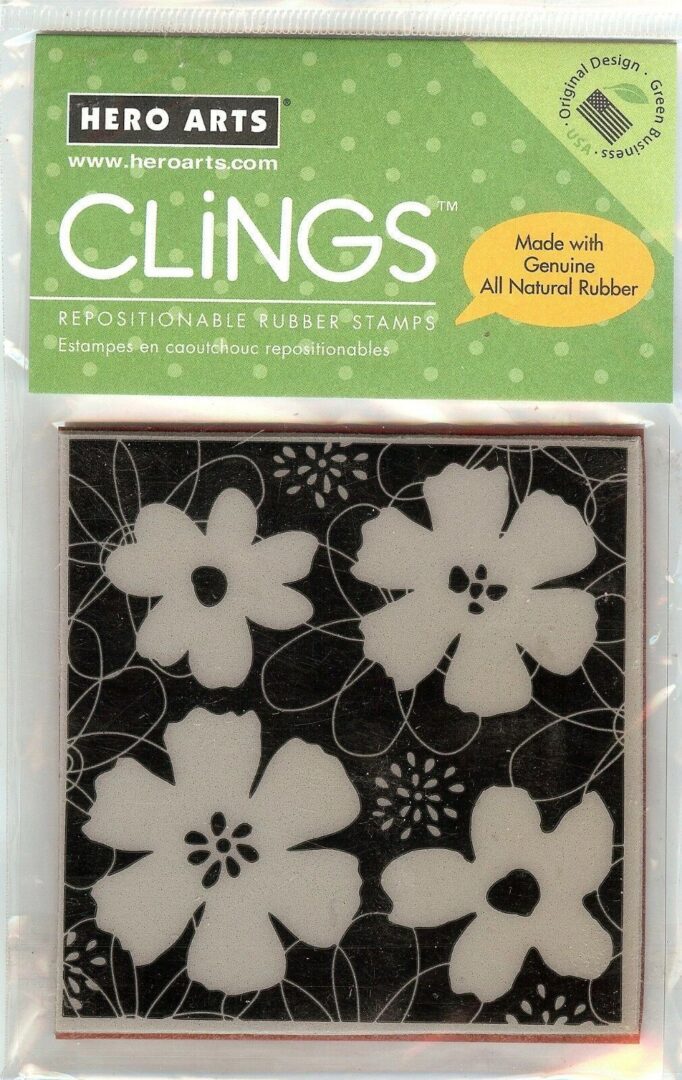 A package of flowers on a black background