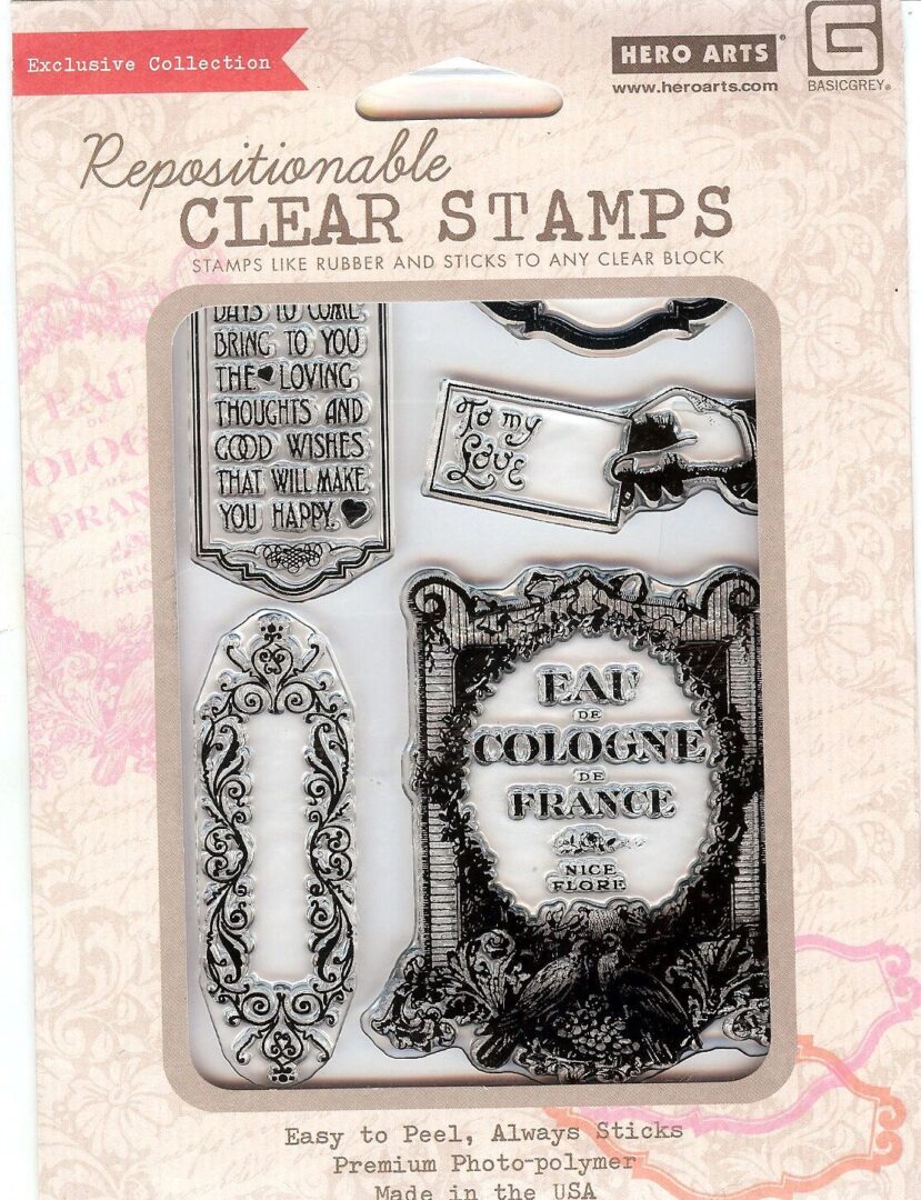A clear stamp set with french designs.