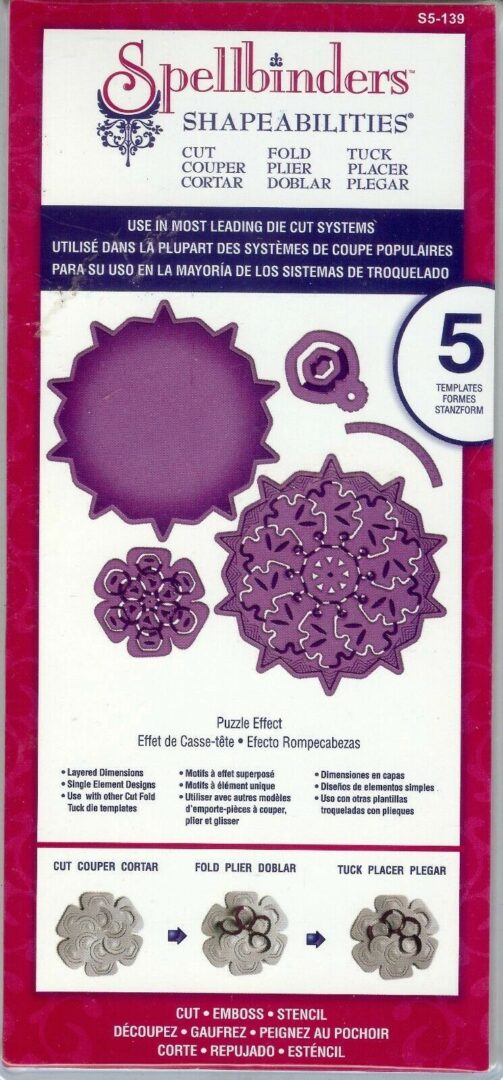 A purple paper cut out of flowers and leaves.
