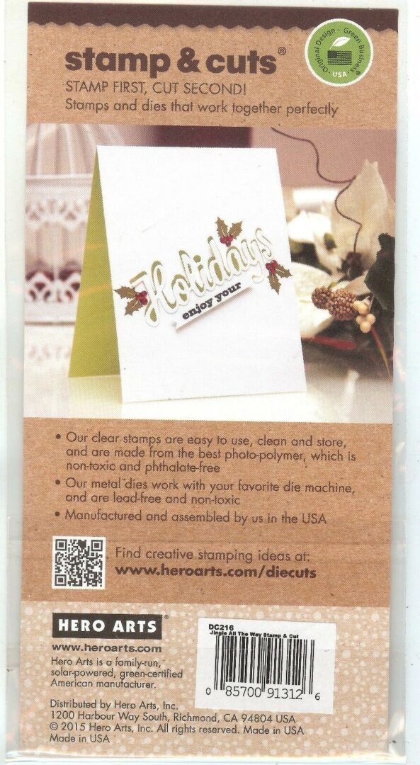 A card with a picture of leaves on it.