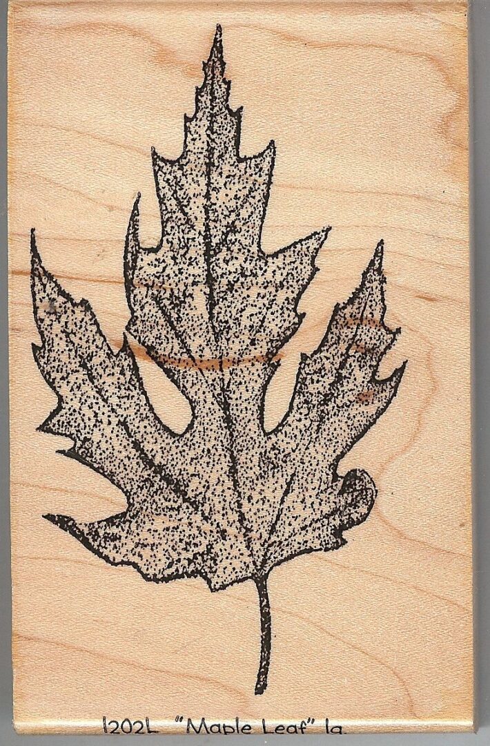 A leaf is drawn on the wood.