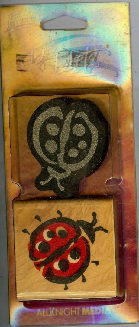 A close up of the wooden blocks with designs on them