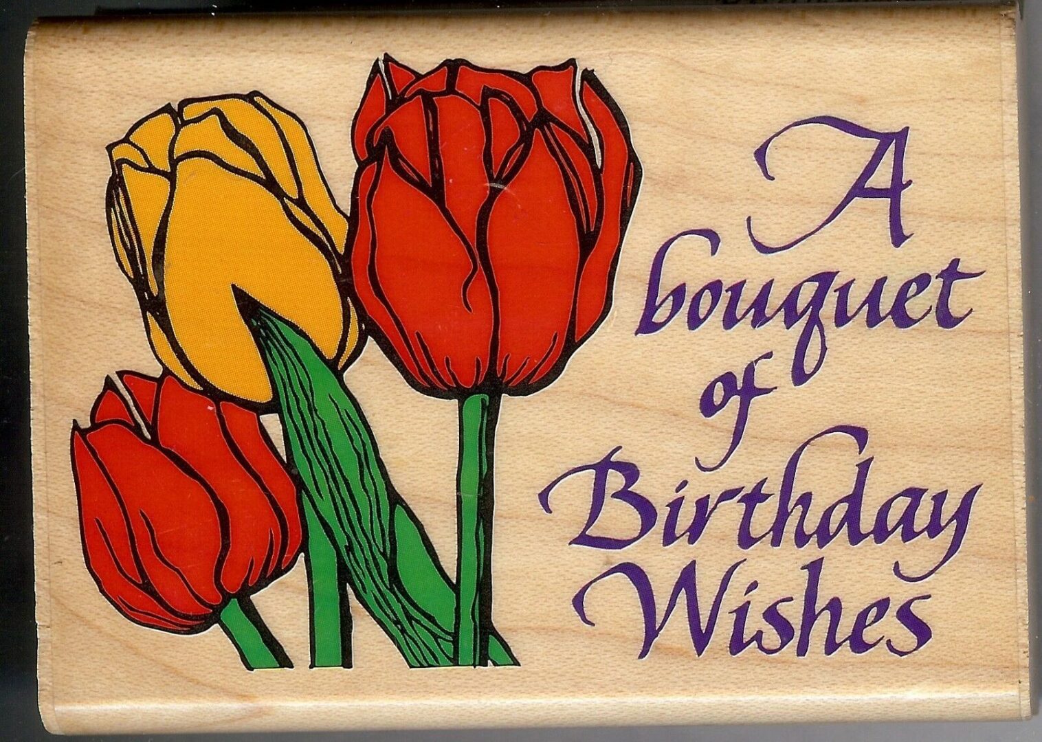 A bouquet of birthday wishes rubber stamp